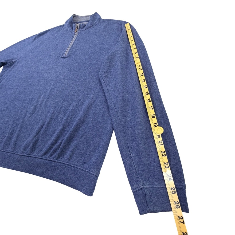 Johnnie-O 1/4 Zip Pullover Men XL Helios Blue Cotton Lyocell Heathered JMKO1460 - Picture 11 of 11